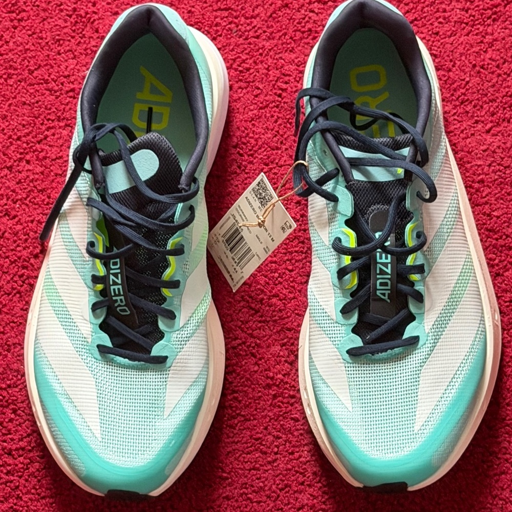 Adidas Adizero Boston 13 Men’s Size 11 - Lucid Lemon/White/Flash Aqua